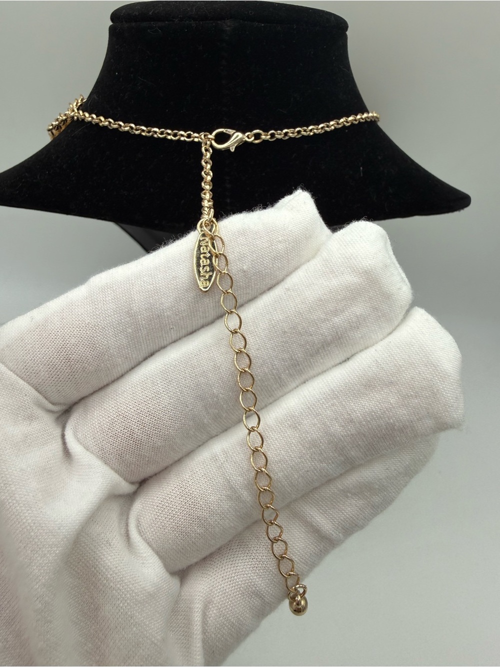 Natasha Champagne Crystals Beaded Necklace - Picture 7 of 7
